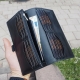 Lietuviška odinė piniginė, delninė PSOGP8K14 Su Vyčiu, Juoda