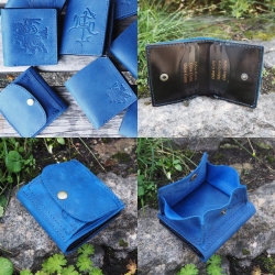 Lietuviška odinė piniginė P9K6D Dėžutės tipo centinė, su Vyčiu