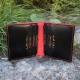 Lietuviška minimalistinė odinė piniginė P15K6V3 su Vyčiu, Raudona Juodas vidus