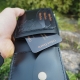 Lietuviška odinė piniginė P13K10V1 užtrauktuku, su Vyčiu viduje , Juoda