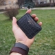 Lietuviška minimalistinė odinė kortelių piniginė MP3K3 Juoda, krokodilas