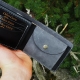 Lietuviška odinė rankų darbo vyriška piniginė su Vyčiu P13K10 Pilka