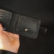 10 x 13 cm Lietuviška juoda odinė piniginė su Vyčiu P13K4D Crazy horse, Dėžutės tipo centinė