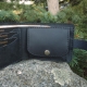 9 x 11,5 Lietuviška Rankų darbo kompaktiška odinė piniginė su Vyčiu, dėžutės tipo centinė 9x11,5mDk3p1
