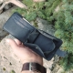 9 x 11,5 Lietuviška Rankų darbo kompaktiška odinė piniginė su Vyčiu, dėžutės tipo centinė 9x11,5mDk3p1