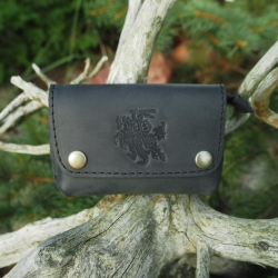 8 x 12,5 cm Lietuviška maža odinė piniginė ant diržo juosmens  PAD2 Su Vyčiu