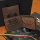Lietuviška odinė piniginė su Vyčiu P13K10DV1S3 su užtrauktuku, su Vyčiu, Tamsiai ruda