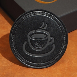 10 cm Apvalus natūralios odos kavos padėkliukas Odos Guru