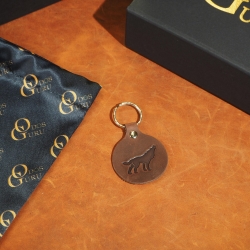 4,5 x 4,5 cm Odinis raktų pakabukas su Vilko įspaudu su žieduku OP5