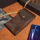 17 x 9 cm Lietuviškas odinis telefono dėklas ant diržo su Zodiako ženklu Avinas TD3V2 Rudas telefono dėklas ant juosmens