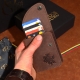 11 x 9 cm Moderni Lietuviška odinė piniginė su RFID iššokančių kortelių dėklu IK3 su Vyčiu, iššokančios kortelės RFID apsauga