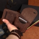 DR4 Modernus Kaštoninis Odos Guru rankų darbo dovanų rinkinys - Diržas ir Moderni RFID iššokančių kortelių piniginė