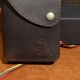 DR4 Modernus Kaštoninis Odos Guru rankų darbo dovanų rinkinys - Diržas ir Moderni RFID iššokančių kortelių piniginė