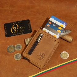 10 x 7,5 cm Minimalistinė Moderni Lietuviška odinė piniginė su RFID iššokančių kortelių dėklu IK10K1Z