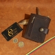 10,5 x 9 cm V11 Moderni Lietuviška odinė piniginė su RFID iššokančių kortelių dėklu, su Vyčiu IK1mZK4uS