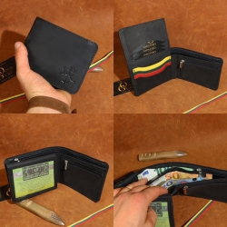 10 x 13 cm  Odos Guru Lietuviška rankų darbo vyriška odinė piniginė su Vyčiu 10x13K7LMZSZ