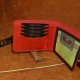10 x 13 cm Raudona, Odos Guru Lietuviška rankų darbo vyriška odinė piniginė P13K4L1