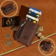 10 x 7,5 cm Saulė, Minimalistinė Moderni Lietuviška odinė piniginė su RFID iššokančių kortelių dėklu IK10K1Z