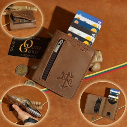 10,5 x 9 cm V11v2 Su magnetais, Moderni Lietuviška odinė piniginė su RFID iššokančių kortelių dėklu, su Vyčiu IK1mZK4uS
