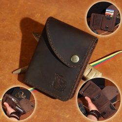11 x 9 cm Žvejo Piniginė - Moderni Lietuviška odinė piniginė su RFID iššokančių kortelių dėklu IK11x9k4mZp1uS