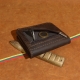 10,5 x 9 cm K6ZS1 Lietuviška maža rankų darbo odinė piniginė su Vyčiu