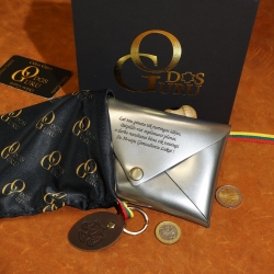 9,5 x 14,5 cm Sidabrinis Odinis dovanų vokas pinigams, rankų darbo natūralios odos vokas pinigams