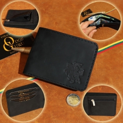 9 x 11,5 Maža Lietuviška Rankų darbo odinė piniginė su Vyčiu K3ZS1